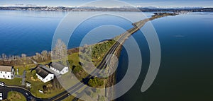 Semiahmoo Spit Leading to the Exclusive Resort and Marina.