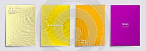 Semicircle lines halftone grid covers vector set