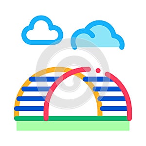 Semicircular hill ladder rainbow icon vector outline illustration