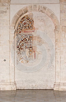 Semicircular niche with fresco in medieval church