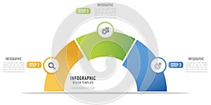 Semicircular or pie chart infographic for business presentation