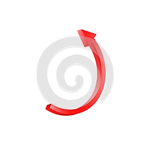 Semicircular red arrow. Forward pointer and business cursor