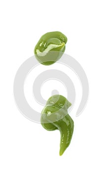 Semicolon symbol made of sauce isolated