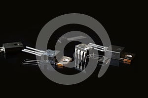 Semiconductor components on a black