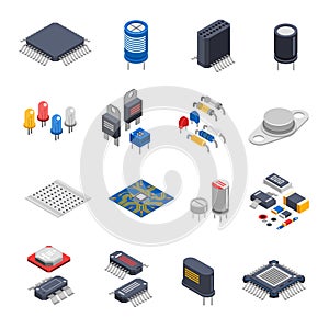 Semiconductor Components Icon Set