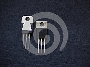 semiconductor components isolated on black photo