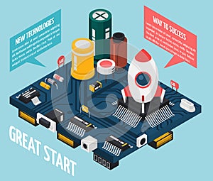 Semiconductor Electronic Components Concept