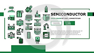 Semiconductor Manufacturing Plant Landing Header Vector photo