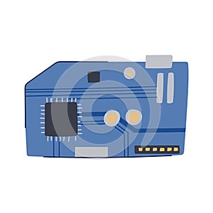 semiconductor microcontroller cartoon vector illustration