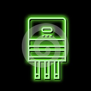 semiconductor production neon glow icon illustration