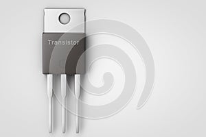 Semiconductor transistor close-up. Copy space