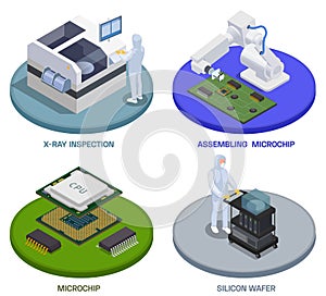 Semiconductors Isometric Compositions Set