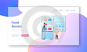 Semifinished Products Refrigeration, Fresh Homemade Meals Landing Page Template photo