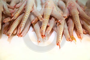 Semifinished raw chicken legs photo