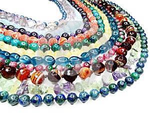 Semigem necklace with bright crystals jewelry