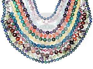Semigem necklace with bright crystals jewelry