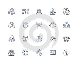 Seminar line icons collection. Workshop, Conference, Training, Lecture, Symposium, Convention, Retreat vector and linear