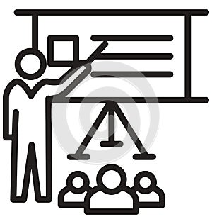 seminar, training line isolated vector icon can be easily modified and edit