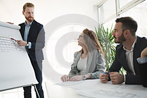 Seminars and business meetings in company office photo