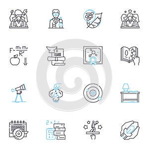 Seminary items linear icons set. Bible, Cross, Sermon, Worship, Prayer, Theology, Doctrine line vector and concept signs