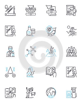 Seminary items linear icons set. Bible, Cross, Sermon, Worship, Prayer, Theology, Doctrine line vector and concept signs