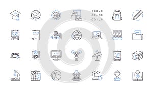 Seminary line icons collection. Education, Theology, Ministry, Bible, Faith, Christian, Discipleship vector and linear