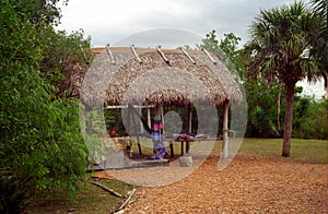 Seminole Indian hut, Florida, USA