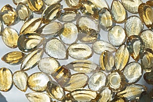 Semiprecious yellow topaz stones in jewellery gem