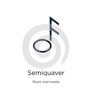 Semiquaver icon vector. Trendy flat semiquaver icon from music and media collection isolated on white background. Vector