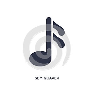 semiquaver icon on white background. Simple element illustration from music and media concept