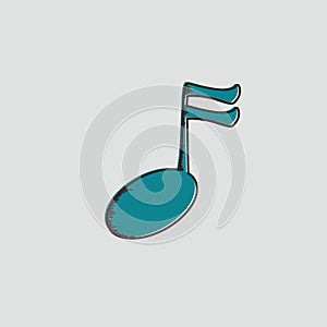 semiquaver music note. Vector illustration decorative design