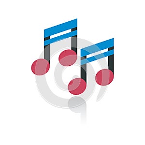 semiquaver music note. Vector illustration decorative design