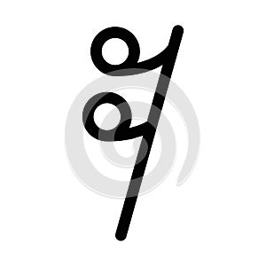 semiquaver note icon linear logo mark in black and white