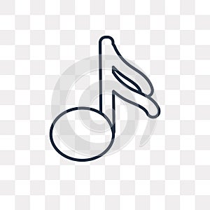 Semiquaver vector icon isolated on transparent background, linear Semiquaver transparency concept can be used web and mobile