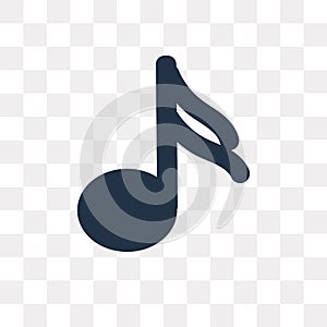 Semiquaver vector icon isolated on transparent background, Semiquaver transparency concept can be used web and mobile
