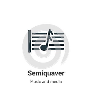 Semiquaver vector icon on white background. Flat vector semiquaver icon symbol sign from modern music and media collection for