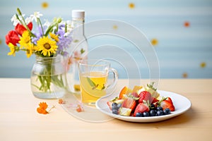semisweet moscato with summer fruit arrangement