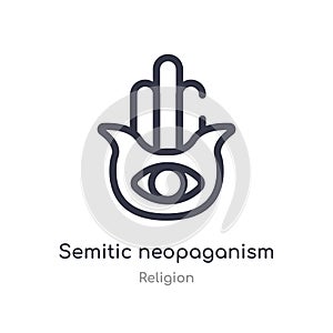 semitic neopaganism outline icon. isolated line vector illustration from religion collection. editable thin stroke semitic
