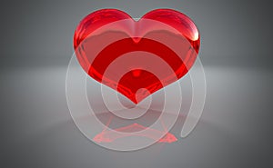 Semitransparent heart shape with reflection