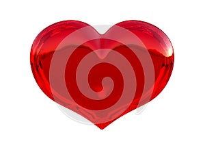 Semitransparent red heart shape isolated