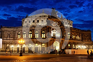 Semper Opera at night