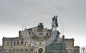 Semper Opera and Statue of King Johan, Dresden, Saxony, Germany