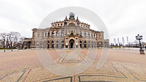 Semperoper building, the state opera house in the old town of Dresden, Germany