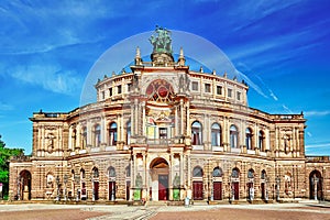 Semperoper is the opera house of the Sachsische Staatsoper Dresden photo
