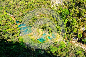 Semuc champey natural pools and forest views from the heights of viewpoint