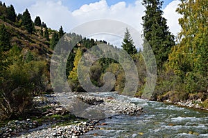 Semyonovskoe gorge landscape. Kyrgyzstan