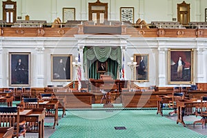 Senate Chamber in Texas State Capitol in Austin, TX photo