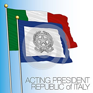 Senate flag, Italy, acting president