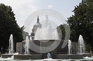 The Senate Fountain and the United States Capital Building