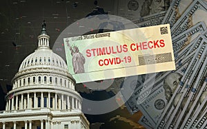 Senate s 2.2 Trillion Stimulus Billchecks from government US 100 dollar bills currency Global pandemic Covid 19 lockdown photo